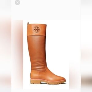 Authentic Tory Burch Miller 30mm Lug Sole Tall Boots Size 8